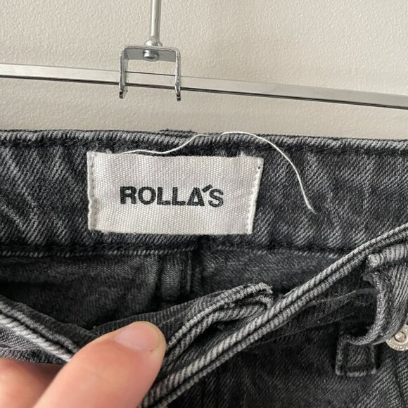 Rolla's High Rise Denim Distressed Charcoal Wash Straight Leg Jeans Black 28 - Picture 9 of 11